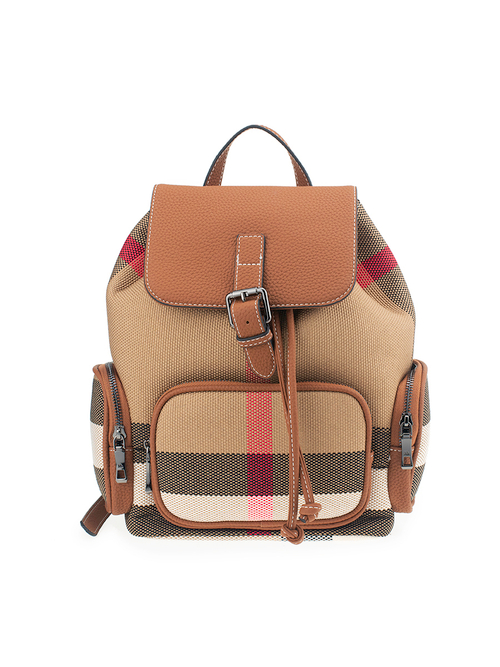 3609BROWN Рюкзак жен., иск.кожа + текстиль