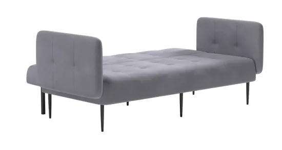 Monaco диван-кровать с подлокотниками трехместный бархат серый 03