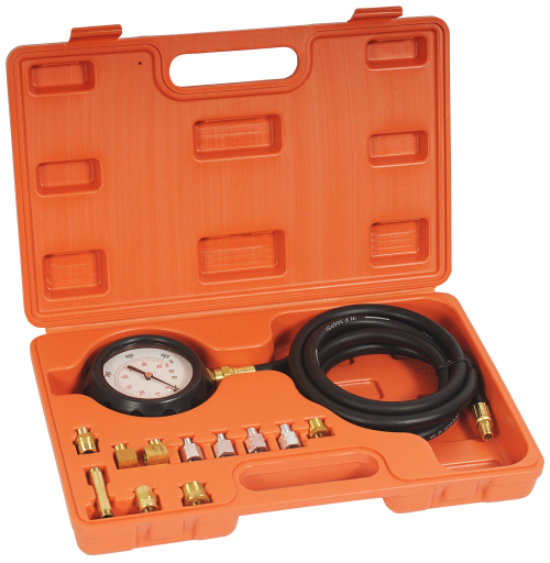 Измеритель давления масла с набором переходников в кейсе