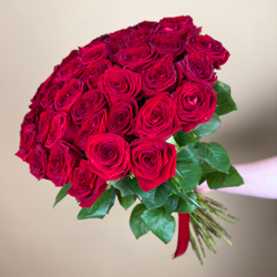 Flower bouquet of 45 Russian red roses