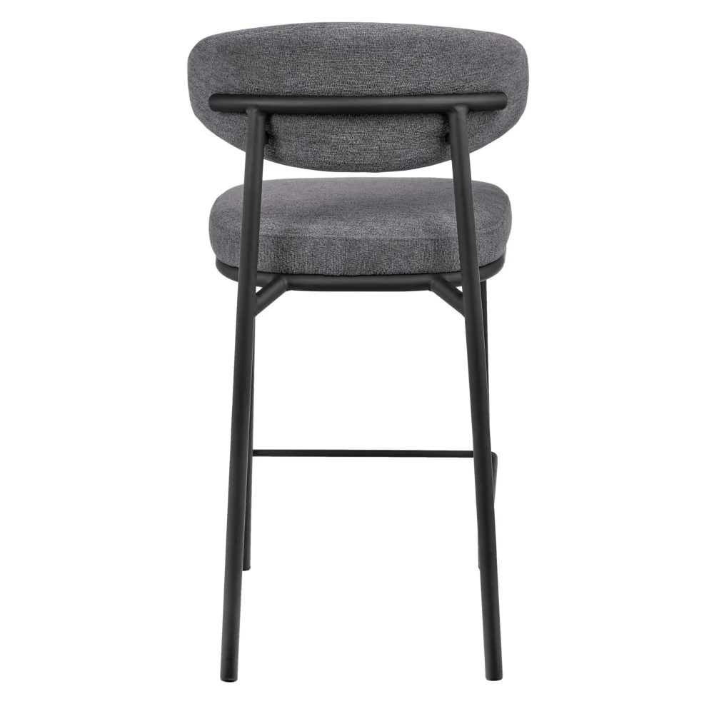 Стул полубарный Lucas 2 серый шенилл с чёрными ножками
