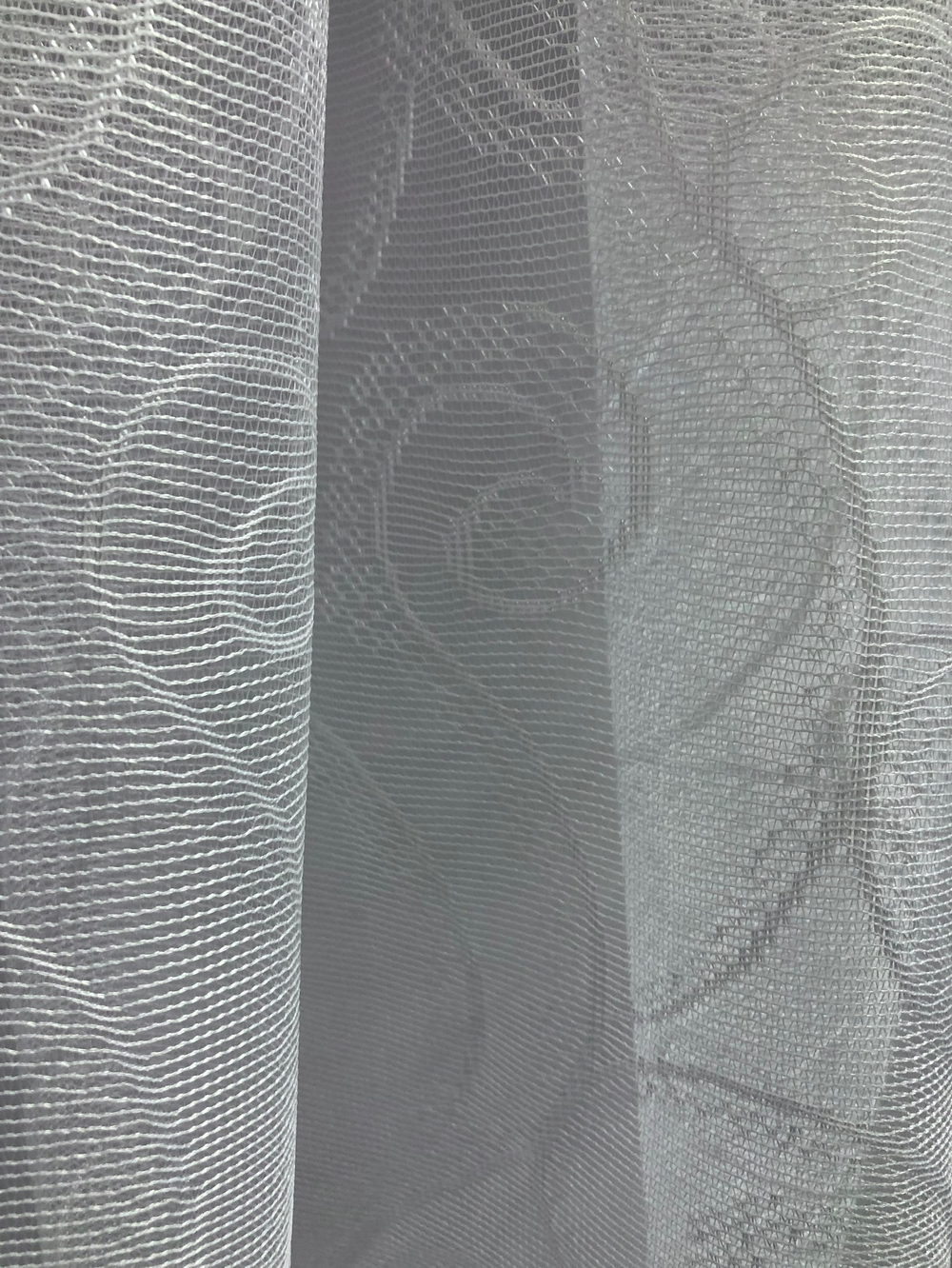 Ткань Тюль кружевной жаккард, цвет белый, арт. 327712