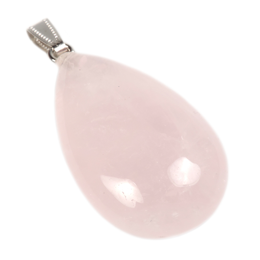 Кулон "Капля большая" розовый кварц асс.