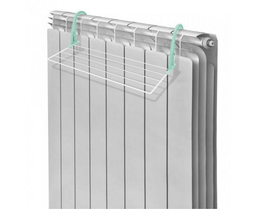 Сушилка для белья навесная на батарею Товар для дома Сушка одежды Складная Nika Ника 450х340х165 белая СБ5-45П/Б