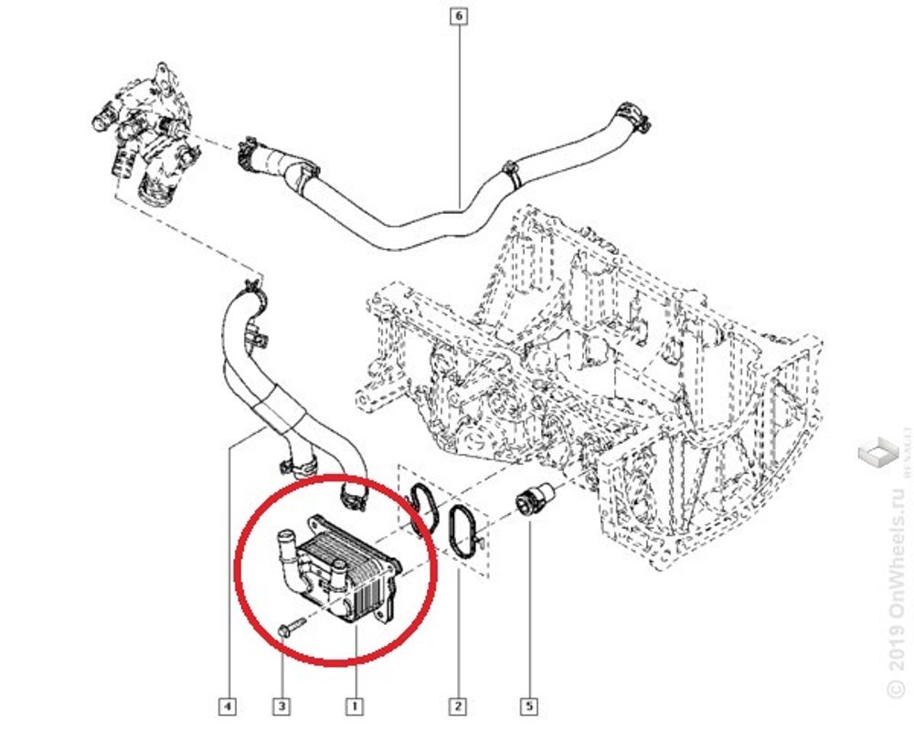 Масляный охладитель (теплообменник) Renault Megane IV с 2016 г. (Renault)