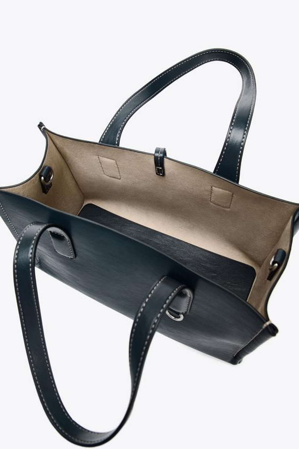 ZARA СУМКА-ШОПЕР, СИНИЙ