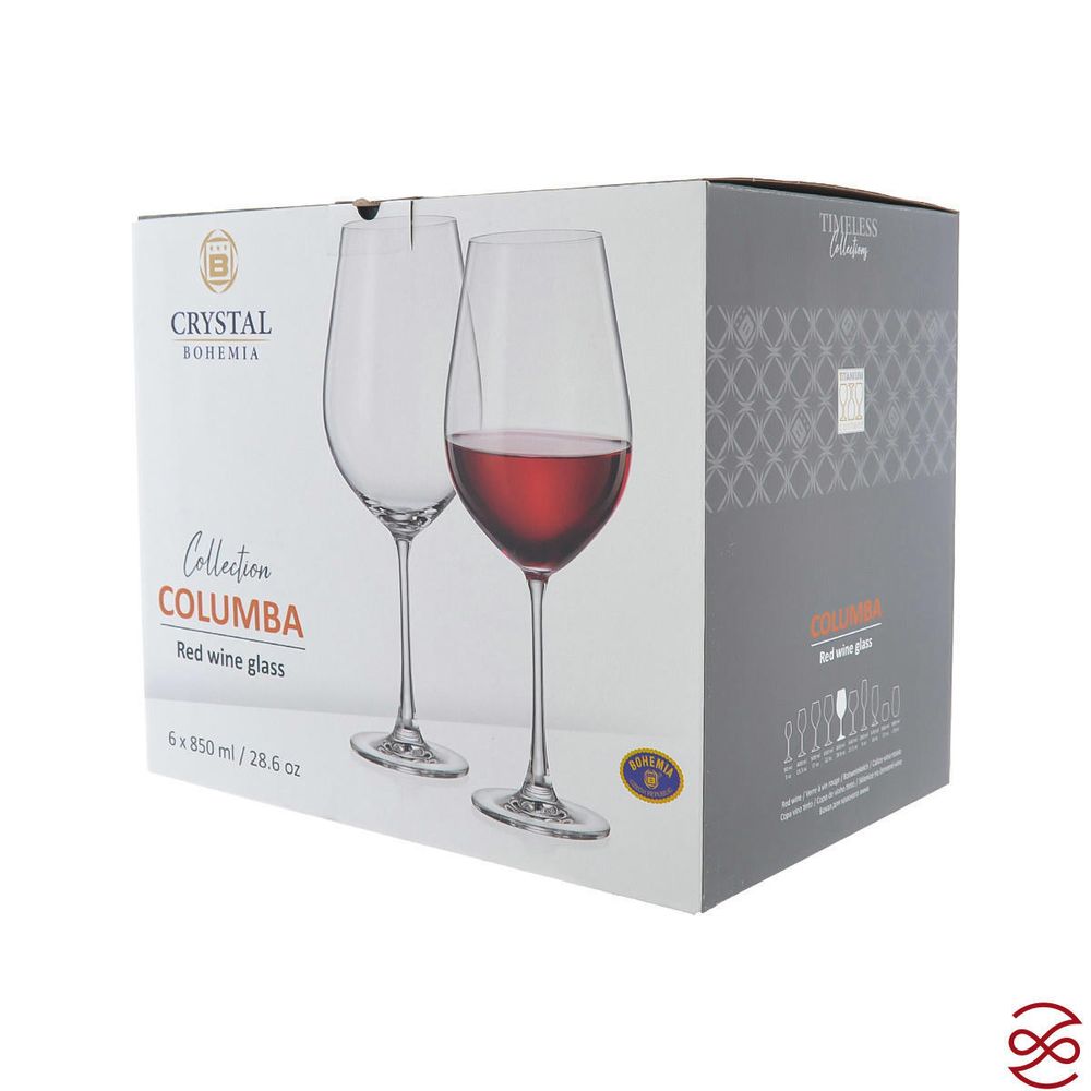Набор бокалов для вина Crystalite Bohemia Columba 850 мл (6 шт)
