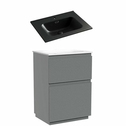 Тумба с раковиной Sancos FOLK Floor FL60FES/CN7001MB 60 Ergraut soft
