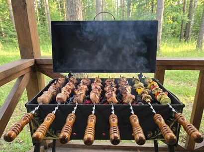 Мангал «Сундучок» 5 мм с крышкой-гриль, складной 60×30