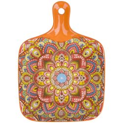 Блюдо с ручкой " " (оранжевый) 23х14,5см (min9) (транспортная упаковка)