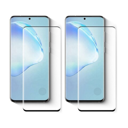 Защитное стекло Samsung S21+ (черный) полная проклейка