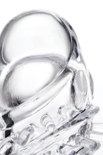 Насадка на пенис TOYFA A-Toys с вибропулей и шипами - 13,4 см. (Цвет: прозрачный)