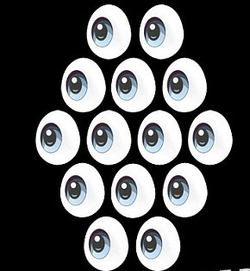 Сахарные фигурки ГЛАЗКИ цветные