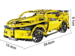 Р/У конструктор CaDA C51008W спортивная машина 419 деталей, радиоуправляемая, интерактивная, для детей
