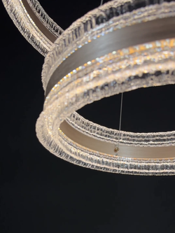 Люстра подвесная светодиодная Lanbos, 2 LED лампы, 110 Вт, золото