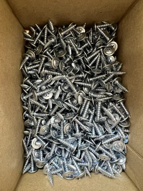 Саморезы с прессшайбой, острые, оцинкованные, с частой резьбой (по дереву и металлу) 4.2х16 мм (1 кг)