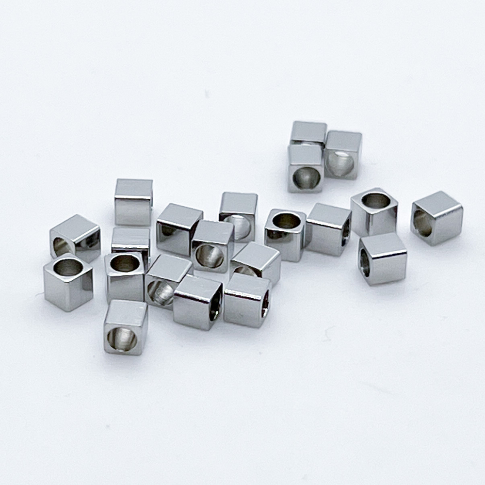 Бусина, сталь, размер 3*3 мм, цена за 10 шт