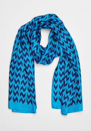 Шелковый палантин SOROKONOZHKA BLUE/DARK BLUE 68×200