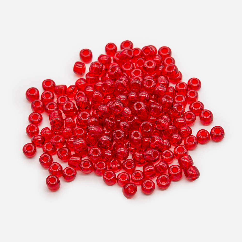 яс4-кп Стекло японское 4мм красный прозр., некалибр., нить 40см