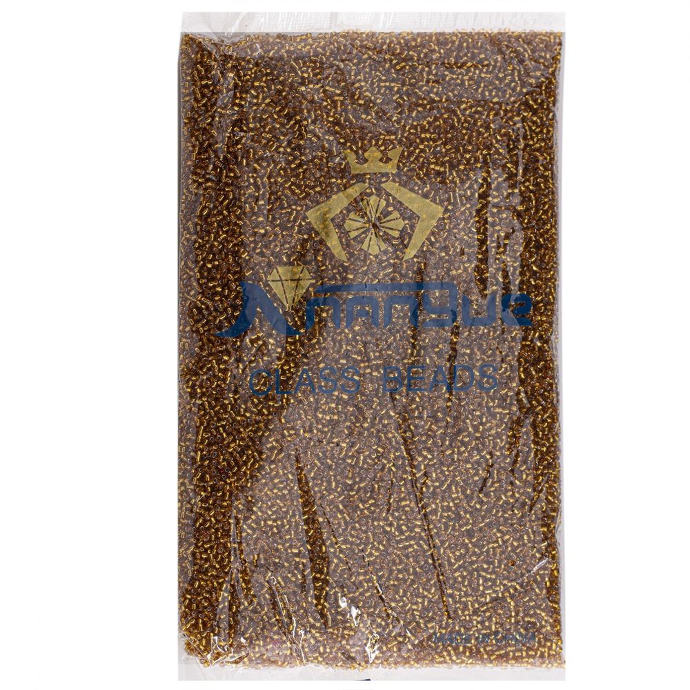 Бисер Alingar размер №12 вес 450 гр., золотистый прозрачный, внутреннее серебрение, пакет Бисер Alingar размер №12 вес 450 гр., золотистый прозрачный, внутреннее серебрение, пакет