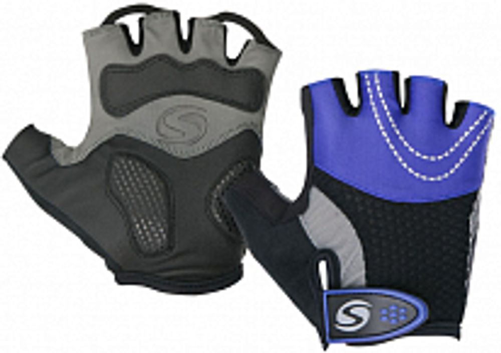 Велоперчатки CG-1193 STELS сине-серо-чёрные, размер S