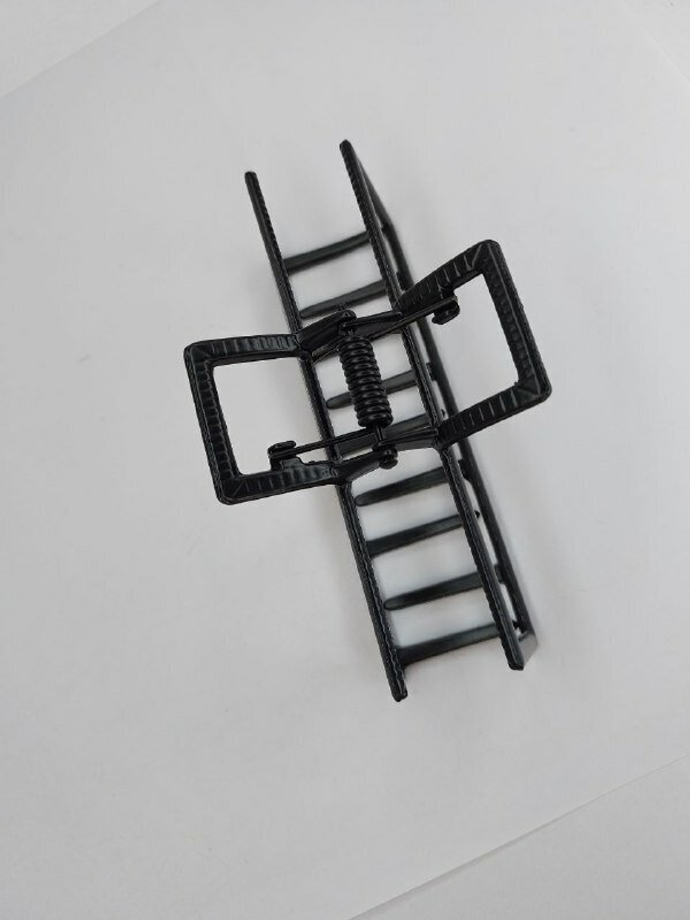 Заколка-краб для волос. Металл. Цвет Черный графит. Квадратная. Усиленная