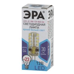 Лампа светодиодная ЭРА STD LED JC-3W-12V-840-G4 3Вт капсула нейтральный белый свет G4 | Лампы cветодиодные Капсульные (G4, G9)