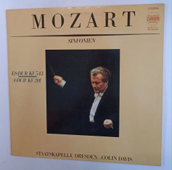 Винтажная виниловая пластинка LP Mozart В. А. Моцарт, Staatskapelle Dresden , Colin Davis Sinfonien Es dur KV 543 A dur KV 201 (ГДР 1989)