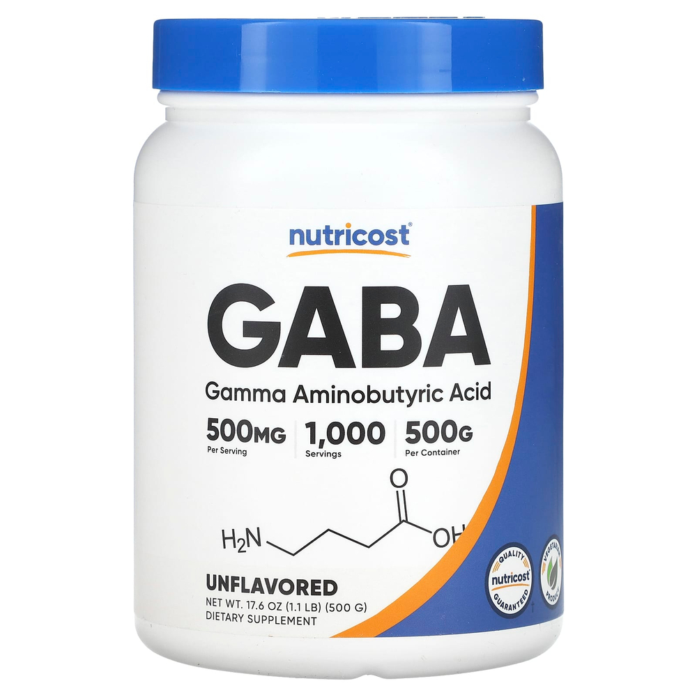 Nutricost, GABA, без добавок, 500 г (17,6 унции)