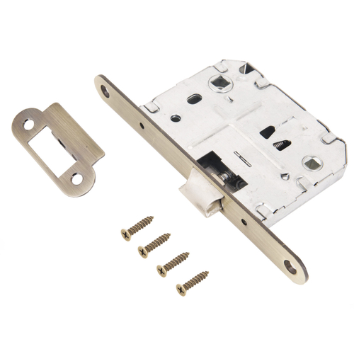 Защелка АЛЛЮР АРТ L7050R  АВ старая бронза, овальная планка б/ручек с фиксатором  / 11228