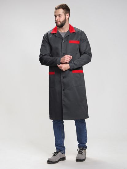 Халат "Технолог" (т.серый/красный)