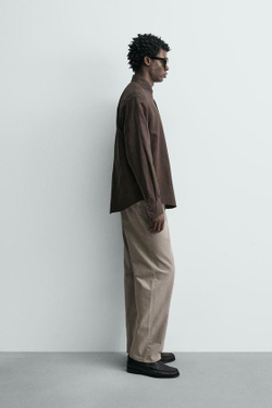 ZARA ДЖИНСЫ STRAIGHT FIT С ЭФФЕКТОМ ПОТЕРТОСТИ, СВЕТЛО-БЕЖЕВЫЙ