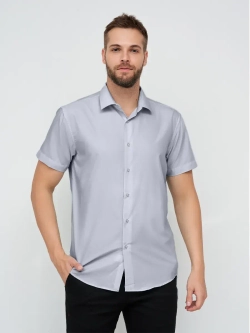 Рубашка приталенная с коротким рукавом