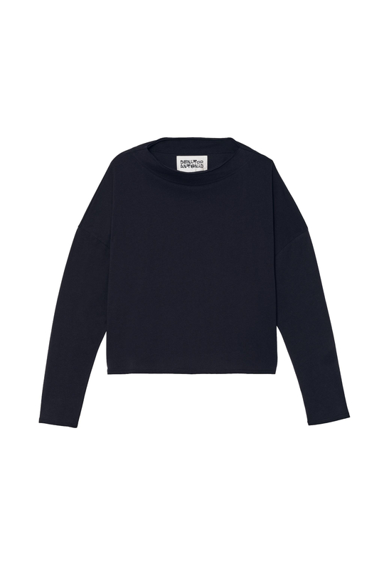 ZARA X BENITO ANTONIO ФУТБОЛКА УКОРОЧЕННОГО КРОЯ С ДЛИННЫМИ РУКАВАМИ, СИНИЙ