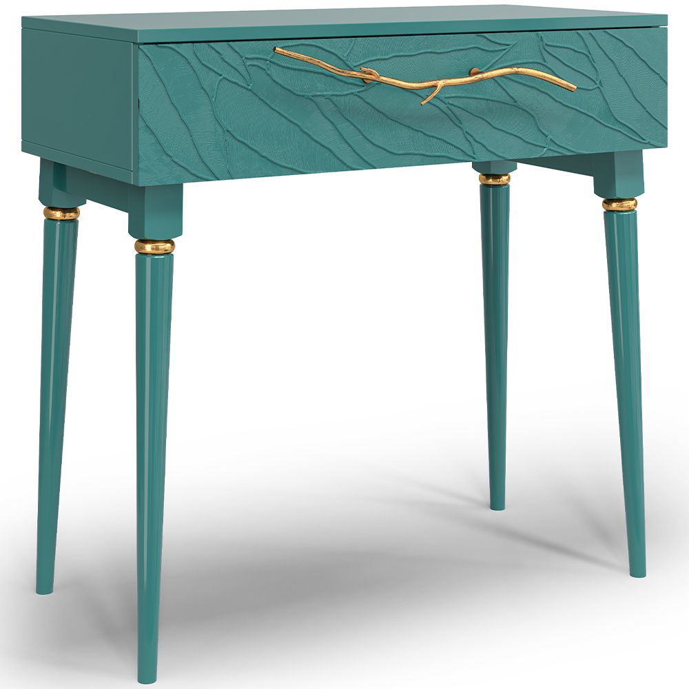 Консоль Арт Колор leaves Классик Голд Пастельно-синий