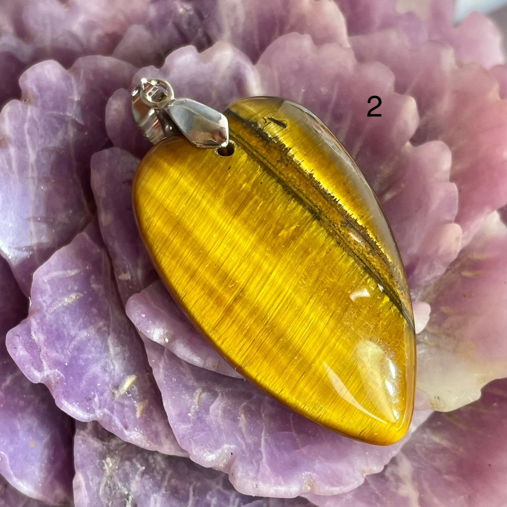 53953  Тигровый глаз Кулон сердце 25*40мм