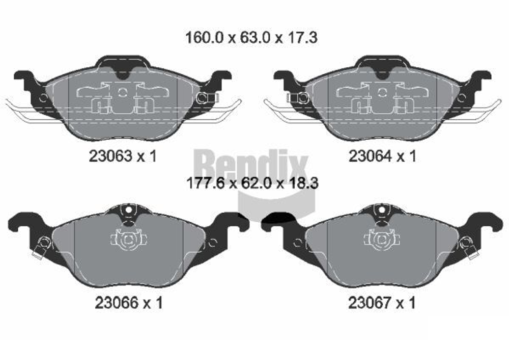 BENDIX Braking - BPD1129-BEN - Brake Pad Set, disc brake