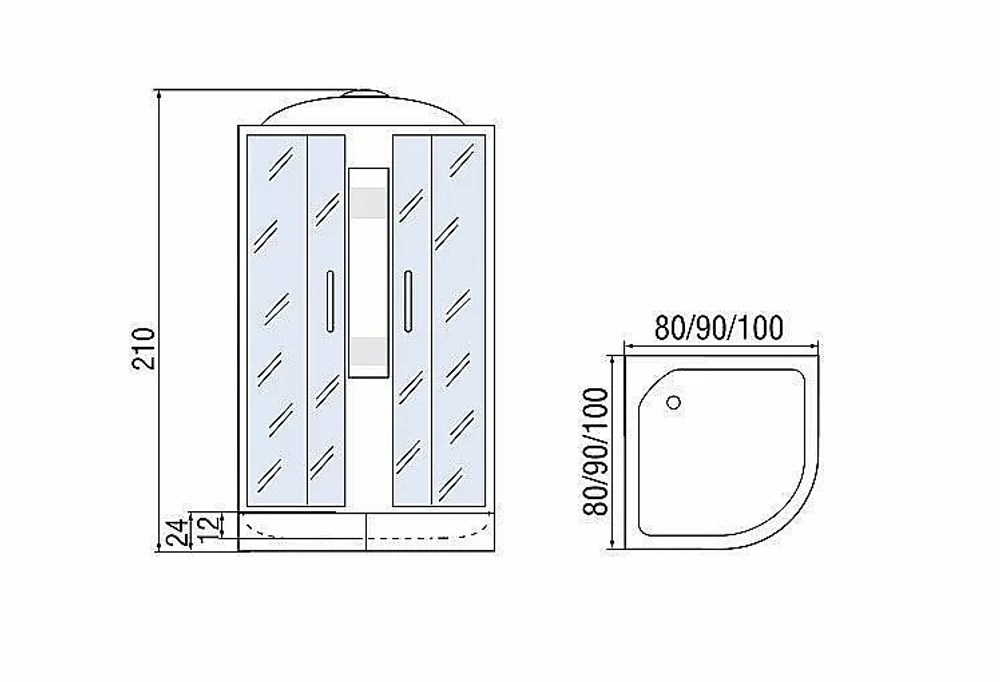 Душевая кабина Мономах С МЗ 24 80x80