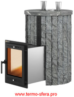 Печь для бани Эверест "Steam Master 30 INOX" Ламель Рваный камень, S-20