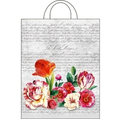 Пакет с петлевой ручкой ПВД 28х35 (55 мкм) "Фреска" (25/500 шт.) Интерпак