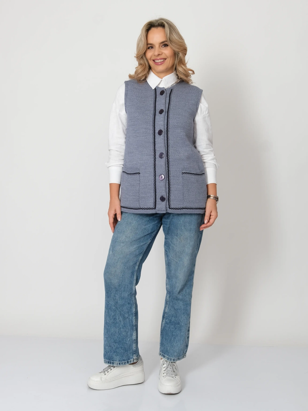 Жилет С 7772/индиго