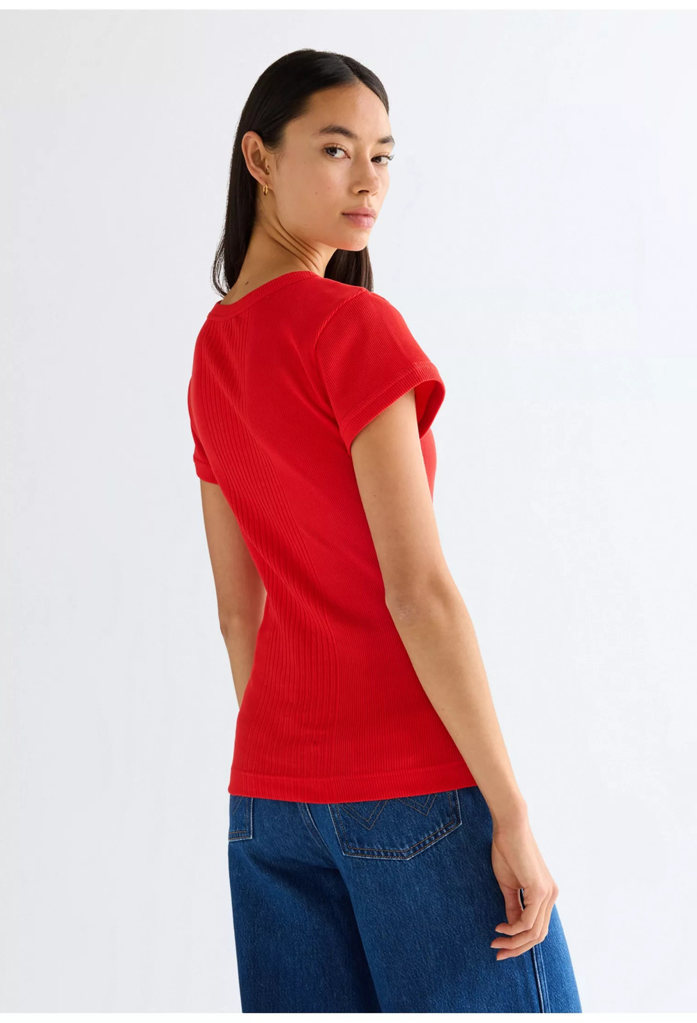 Футболка женская WRANGLER CAPPED RIB SHIRT FLAME SCARLET