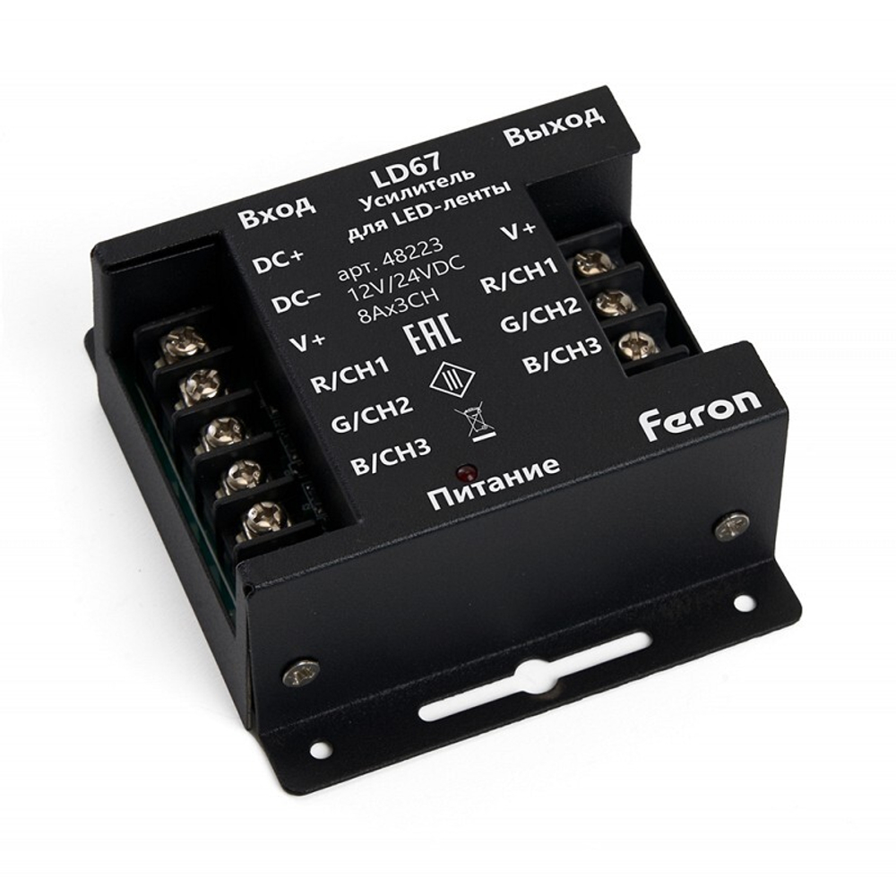 Усилитель для светодиодной ленты. RGB. 24А12-24V. LD67 FERON