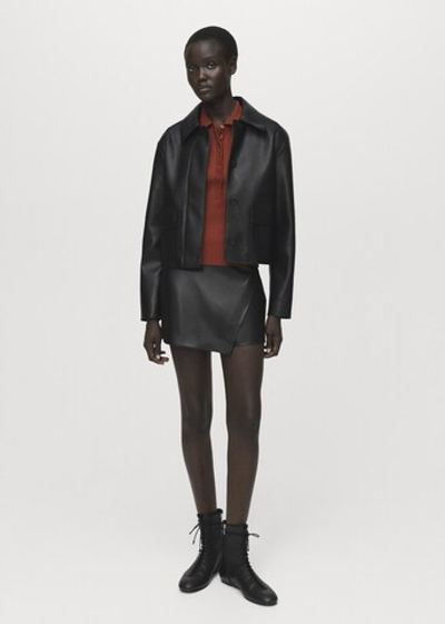 Юбка-брюки из искусственной кожи