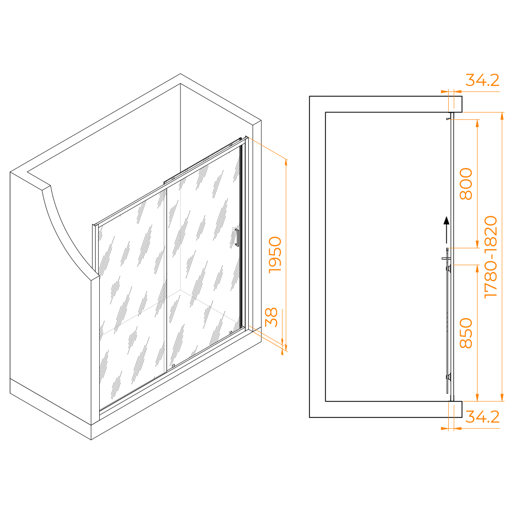 Душевая дверь RGW PA-14 (Прозрачное, 1800)