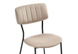 Стул на металлокаркасе Фиер серо-бежевый / черный глянец
