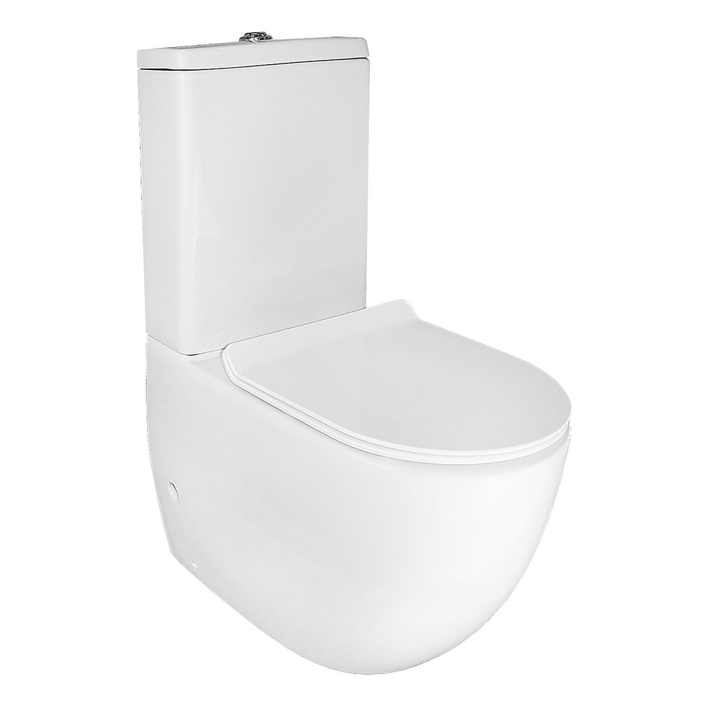 Azario Mitta Размер 620*340*810 Унитаз напольный безободковый  в комплекте с бачком и сиденьем микролифт (2 места)