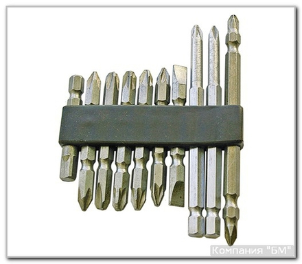 Набор бит  10 пр. (3 дл. +7 кор.) БМ