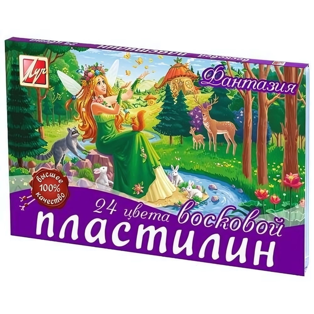 Пластилин восковой "Фантазия" 24цв. стек (Луч)