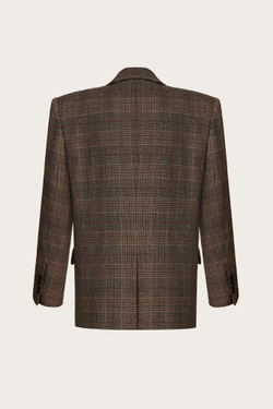 ЖАКЕТ ИЗ КОРИЧНЕВОЙ КОСТЮМНОЙ ШЕРСТИ
